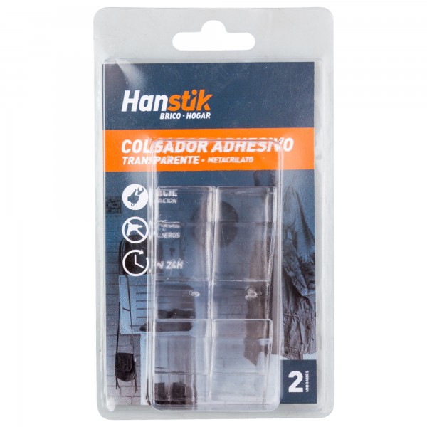 Colgador adhesivo transp.20x85mm. 2unid Colgador adhesivo transp.20x85mm. 2unid