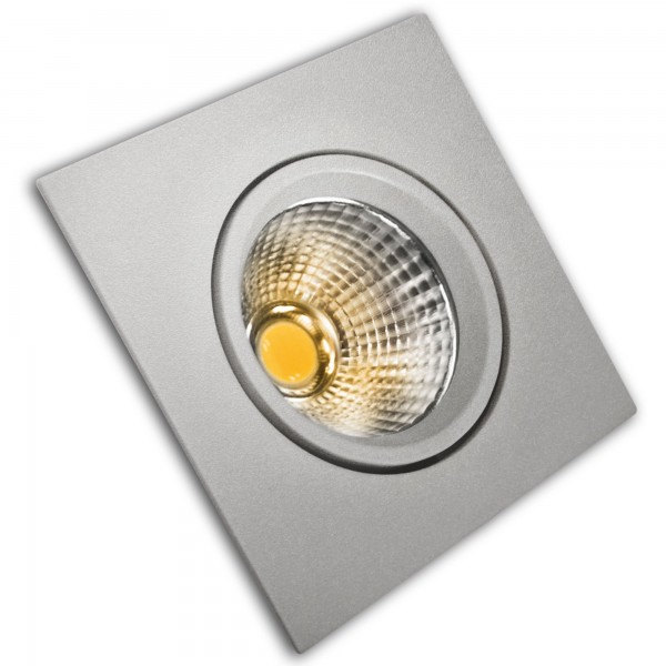 Aro led cob alum.basc.cuad.plata 5w.fria