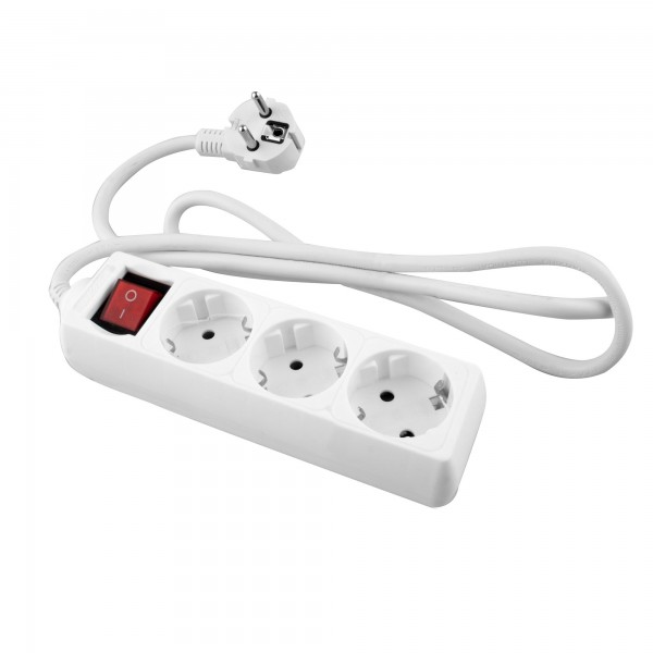Base onlex blanca 3tomas cable/int.5mt Base onlex blanca 3tomas cable/int.5mt