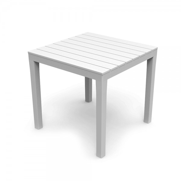 Mesa cuadrada bali color blanco para exterior 78 x 78 x 72 cm Mesa cuadrada bali color blanco para exterior 78 x 78 x 72 cm