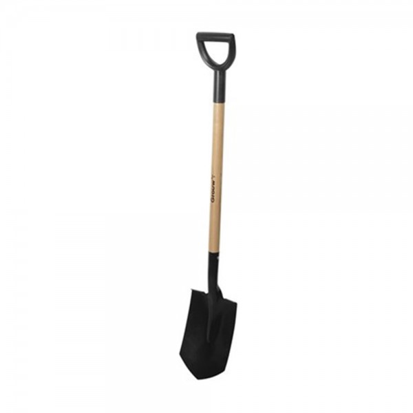 Pala con punta para jardin. mango de madera y acero de carbono 114cm grown