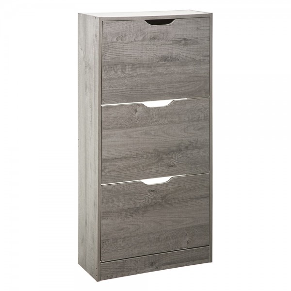 Zapatero de madera 115 x 60 x 24 cm color gris Zapatero de madera 115 x 60 x 24 cm color gris
