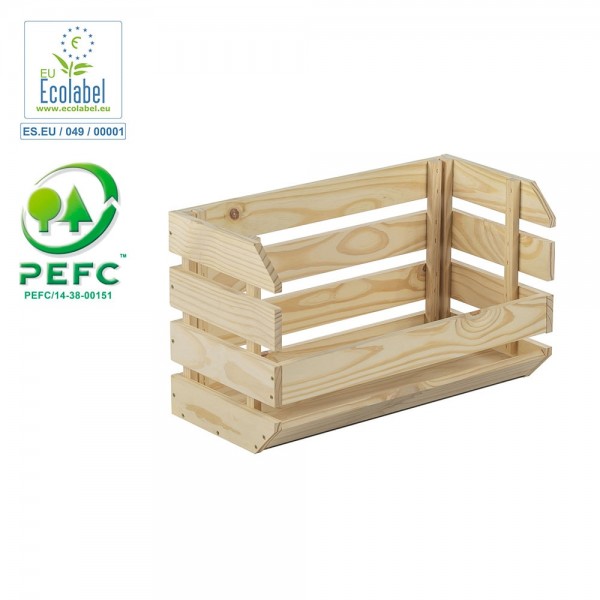 Caja apilable evolution pino sin barniz 100% pefc cert 60 x 28,5 x 35,3 cm Caja apilable evolution pino sin barniz 100% pefc cert 60 x 28,5 x 35,3 cm
