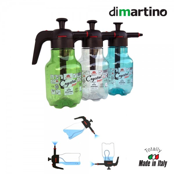 Pulverizador de polietileno crystal 360°, colores surtidos, ø13 x 30,5 cm, 2 l