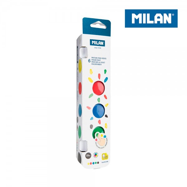 Pintura de colores para dedos, 25 ml, 6 uds, blister