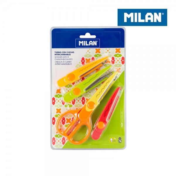 Tijeras zig-zag con 4 hojas intercambiables 16 cm, blister