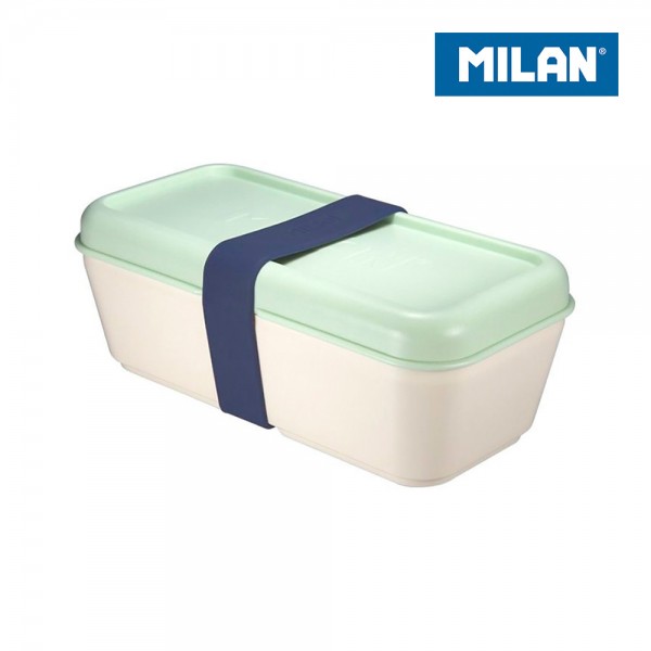 Recipiente para alimentos rectangular tapa verde 0,75 l (pack 2 unidades)