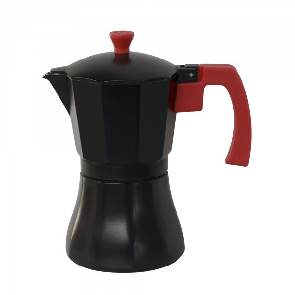 Cafetera aluminio induccion negra 3taza Cafetera aluminio induccion negra 3taza