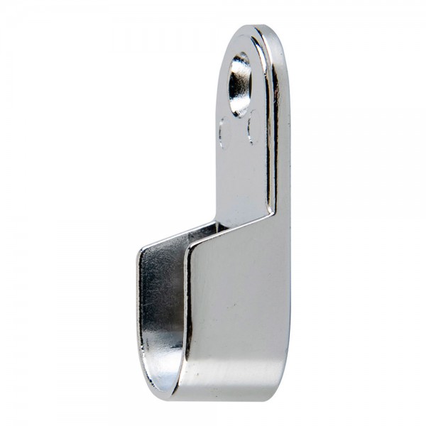 Soporte para barra armario ovalada, entre paredes, de metal con acabado cromado, 2 uds, blister (pack 2 unidades)