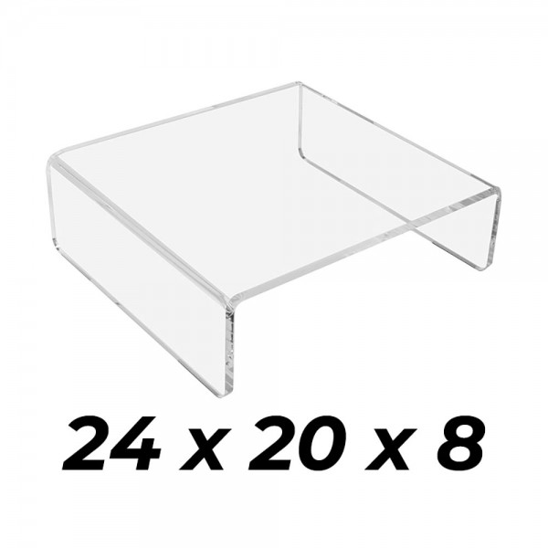 Peana de metacrilato para monitor pc, grosor 6 mm, 24 x 20 x 8 cm