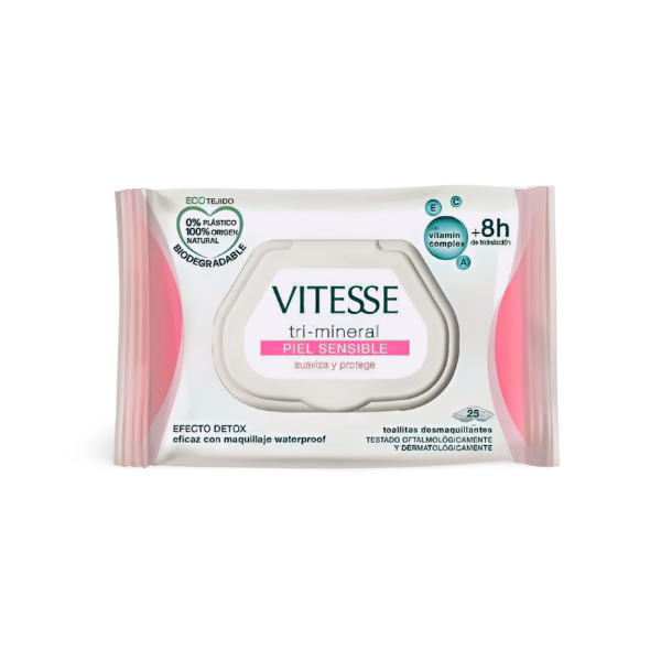 Toallitas Desmaquillantes Vitesse Piel Sensible 25 unidades