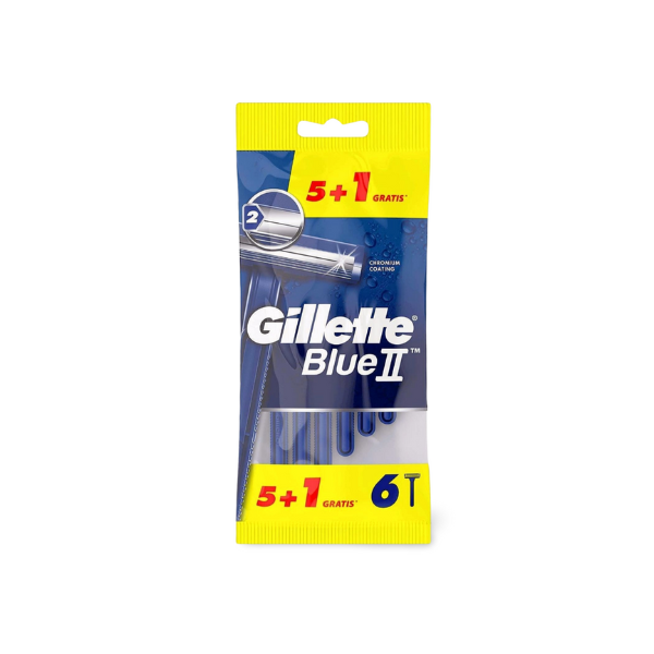 Cuchillas GILLETTE maquinilla desechable BLUE II FIJA 5+1 AZUL Cuchillas GILLETTE maquinilla desechable BLUE II FIJA 5+1 AZUL
