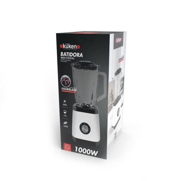 Batidora vaso cristal 1.5l 1000w.blanca Batidora vaso cristal 1.5l 1000w.blanca