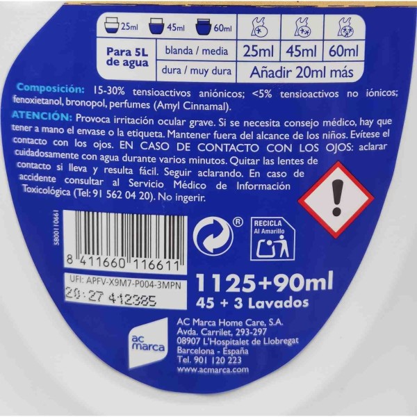 Detergente Norit liquido a mano 1125 + 90 ml Detergente Norit liquido a mano 1125 + 90 ml