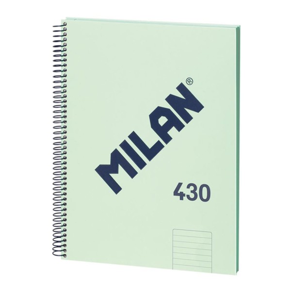 Cuaderno a4, con espiral, tapa dura, 80 hojas pautadas, serie 430, verde (pack 3 unidades)