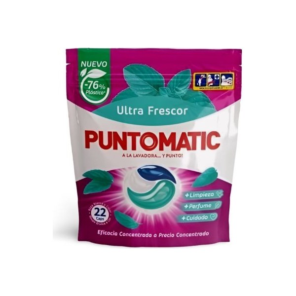 Detergente Puntomatic Ropa Blanca y Color Ultra Frescor 22 cápsulas