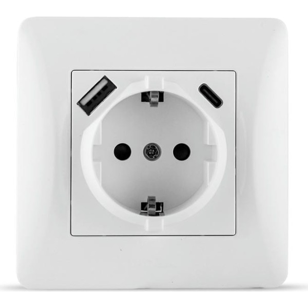 S-empot.one blanca enchufe+usb+type c