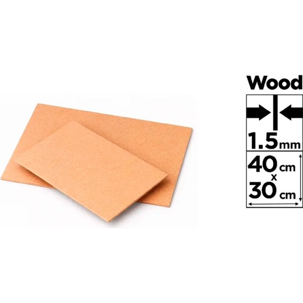Tabla manualidades mdf, grosor 3 mm, 30 x 40 cm (pack 12 unidades)