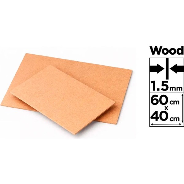 Tabla manualidades mdf, grosor 3 mm, 40 x 60 cm (pack 12 unidades)